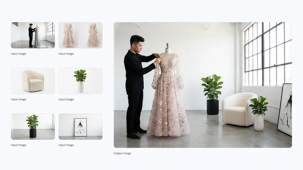 Official Nano Banana Pro fashion and product composition directed from multiple visual assets